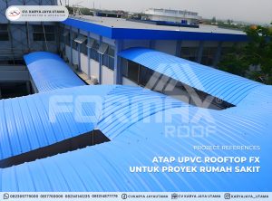 Atap uPVC Rooftop fx Warna biru tua untuk proyek rumah sakit