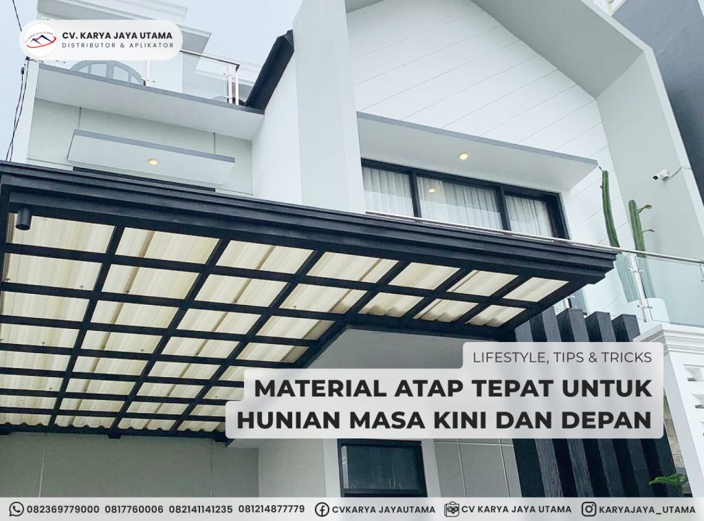 atap upvc rooftop semi transparan sebagai atap kanopi rumah tinggal